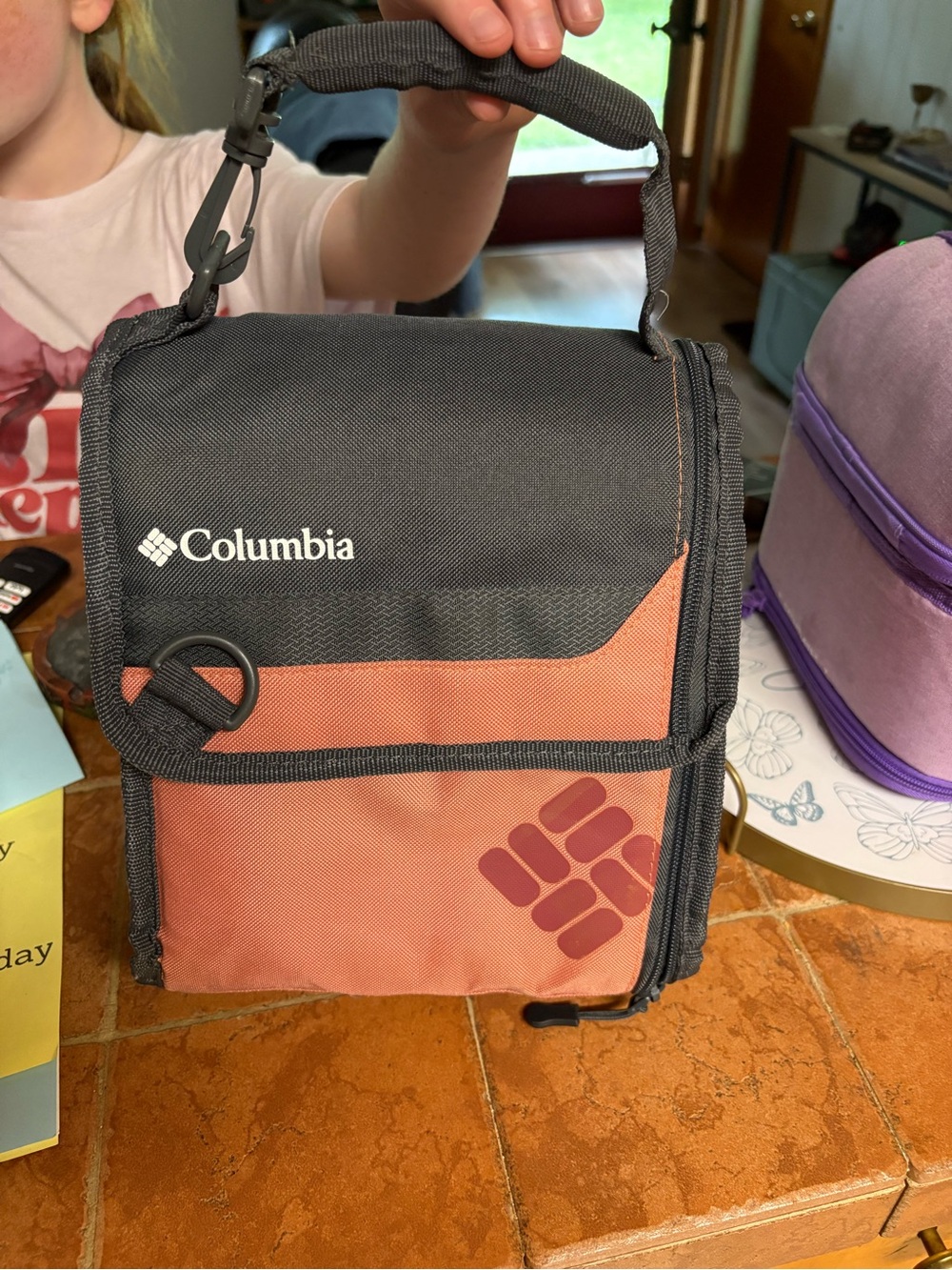Columbia Black and Rust Brown Toiletry Bag